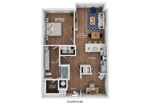 a 1 bedroom floor plan
